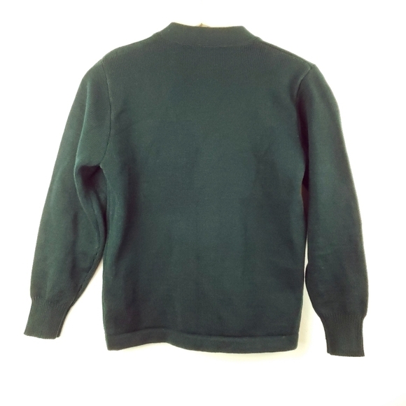 School Girl Cardigan St. Patrick Green Preppy XSP/ YM Dark Academia Vneck Patch - Picture 2 of 13